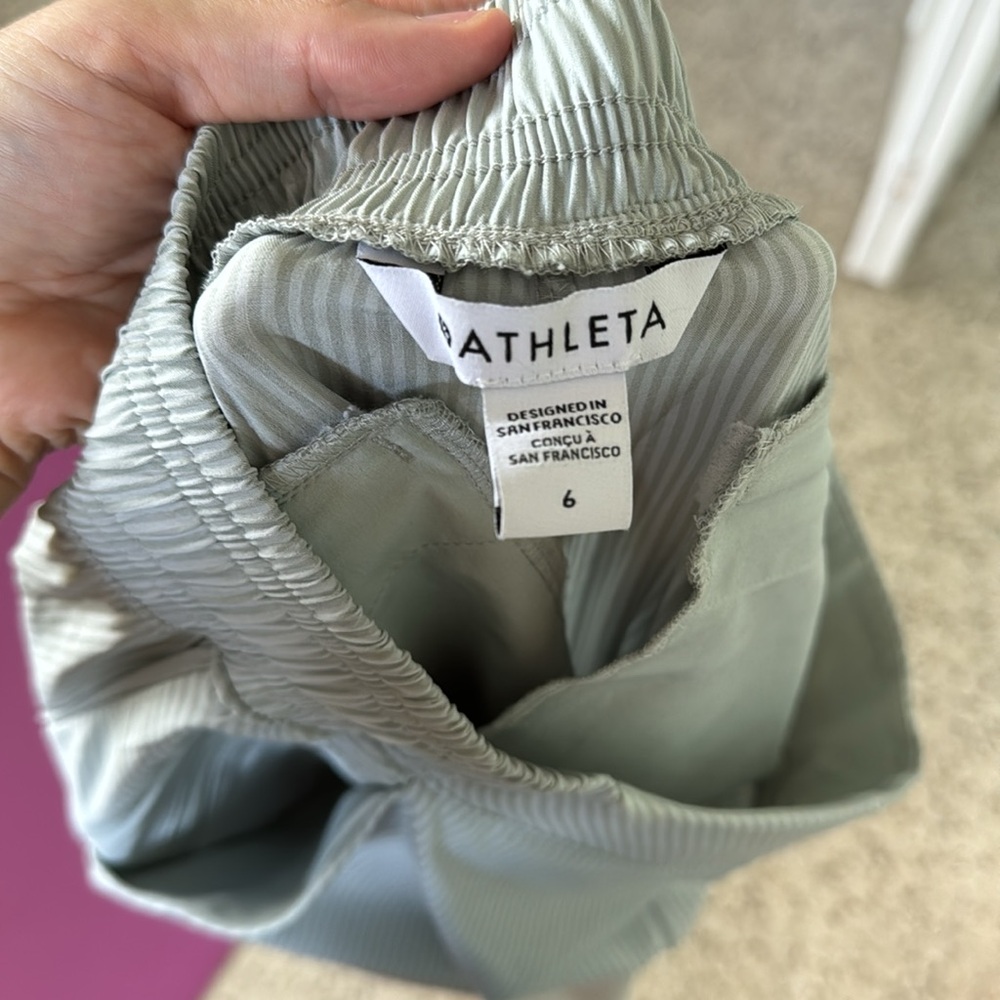 Athleta white  Gray green striped Track Joggers - Picture 13 of 13